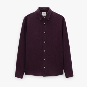 NWT Zara Men's Purple Textured Shirt Size Medium